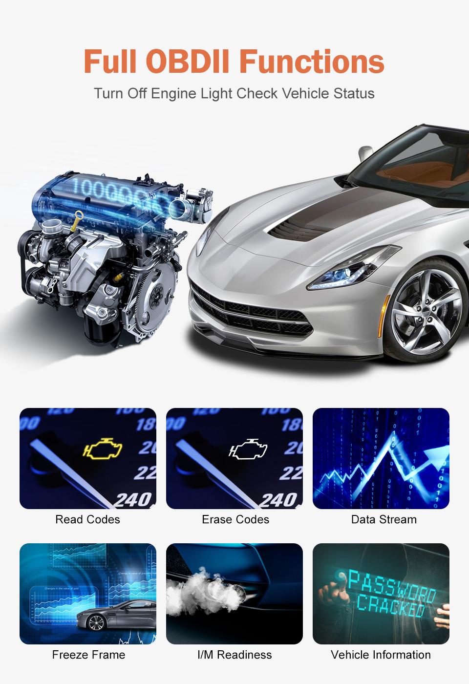 ANCEL AS200 OBD2 Scanner Automotive Tools Professional Code Reader Car Scanner Engine Check Auto Diagnostics Vehicle