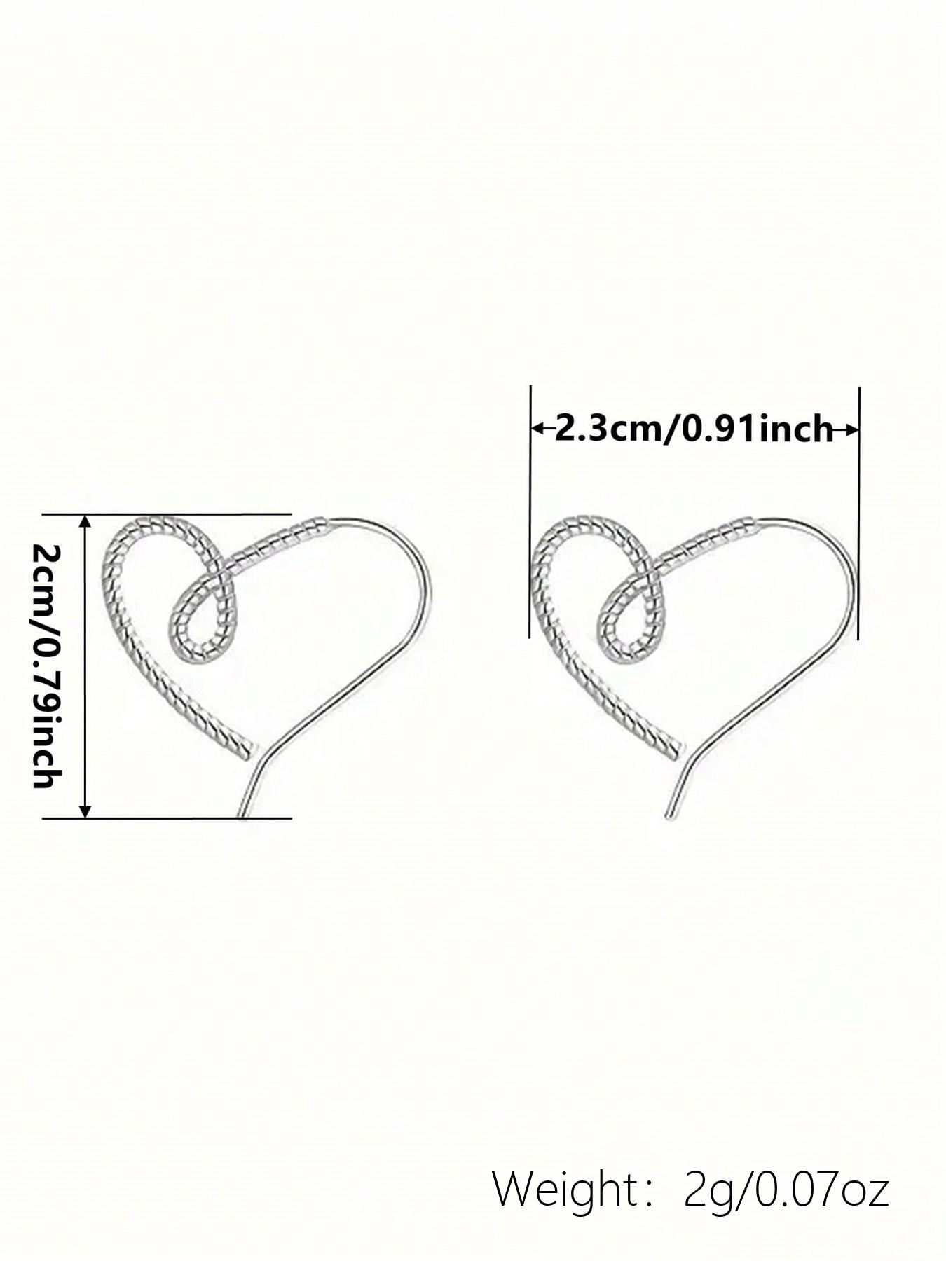 Women's Elegant Heart Design Dangle Earrings, Exquisite Trendy Dangle Earrings, Fashionable Minimalist Jewelry for Women for Daily & Party Decor
