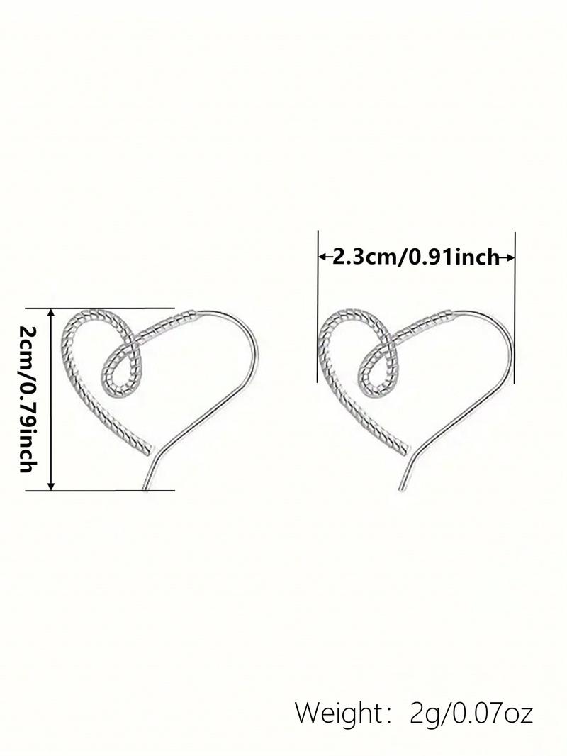 Women's Elegant Heart Design Dangle Earrings, Exquisite Trendy Dangle Earrings, Fashionable Minimalist Jewelry for Women for Daily & Party Decor