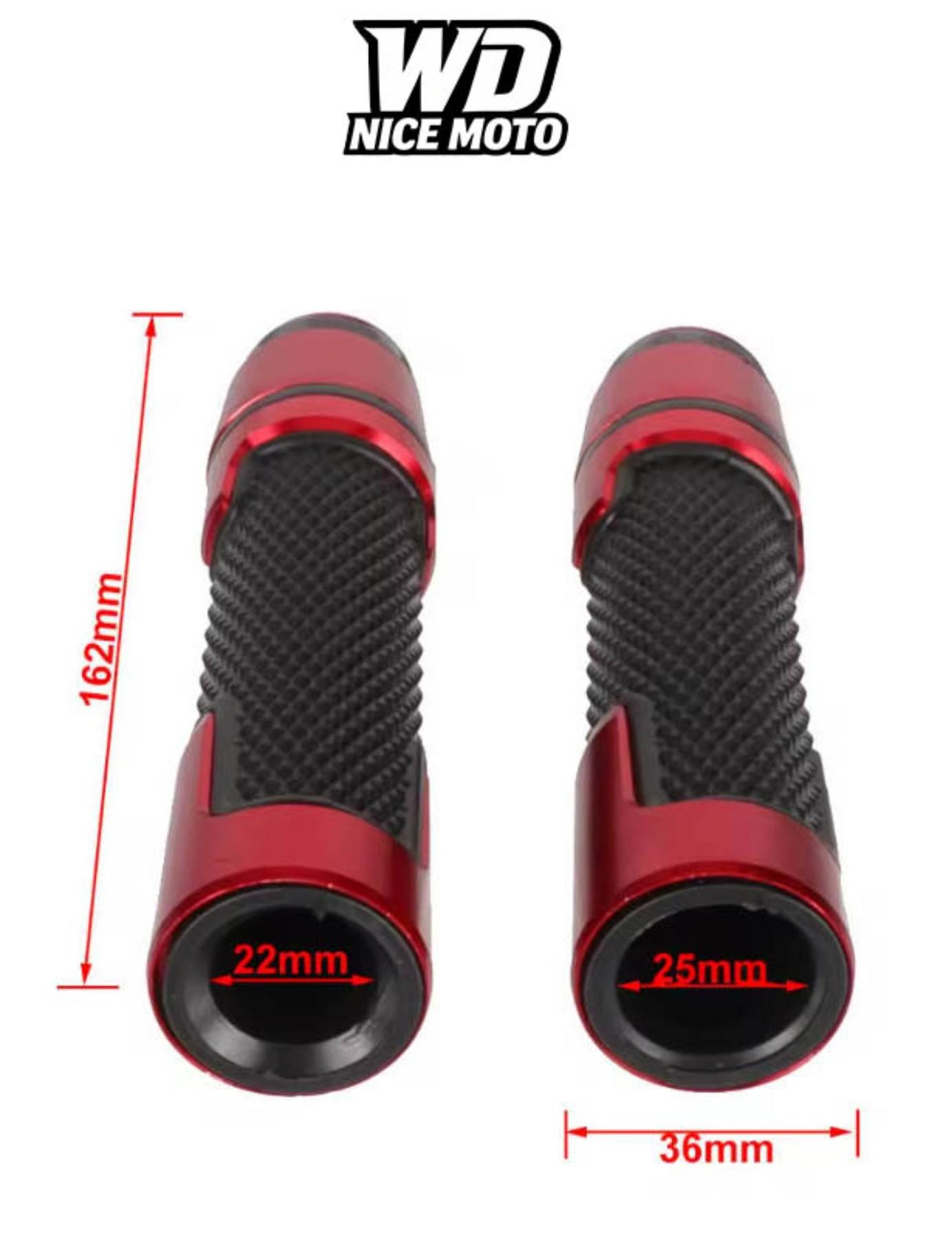 WD Nice Moto Universal 7/8" 22mm Motorcycle Fatbike Grip Cuffs, Cnc Handlebar for Kawasaki Honda Yamaha Suzuki Ducati Motorbike