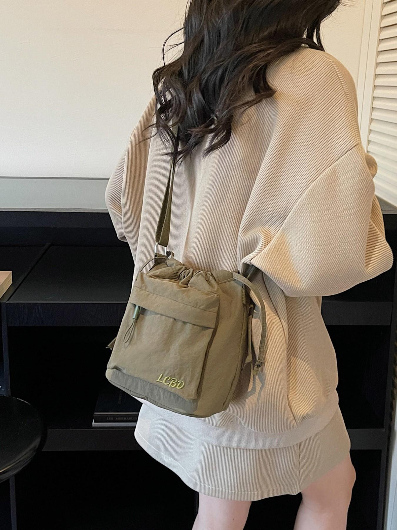 Women's Solid Color Zipper Closure Crossbody Bag, Fashion Versatile Cloth Bag, Everyday Crossbody Bag, Perfect for Daily Use and Travel, Women's Stylish Accessory