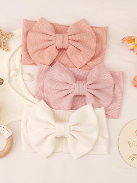 ​8 PCS Oversized Bow Headbands for Infants, Buttery Soft & Lightweight for Everyday Use, Gentle Stretch Ribbed Headwrap for Newborn Photography Props