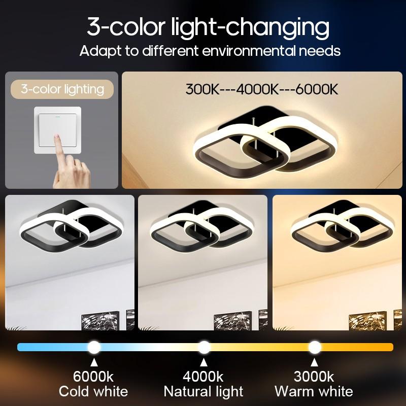 Modern Square Ceiling Light, Adjustable Color Temperature Creative Lamp, Square Design, Home Commercial Hotel Lighting, Versatile Usage