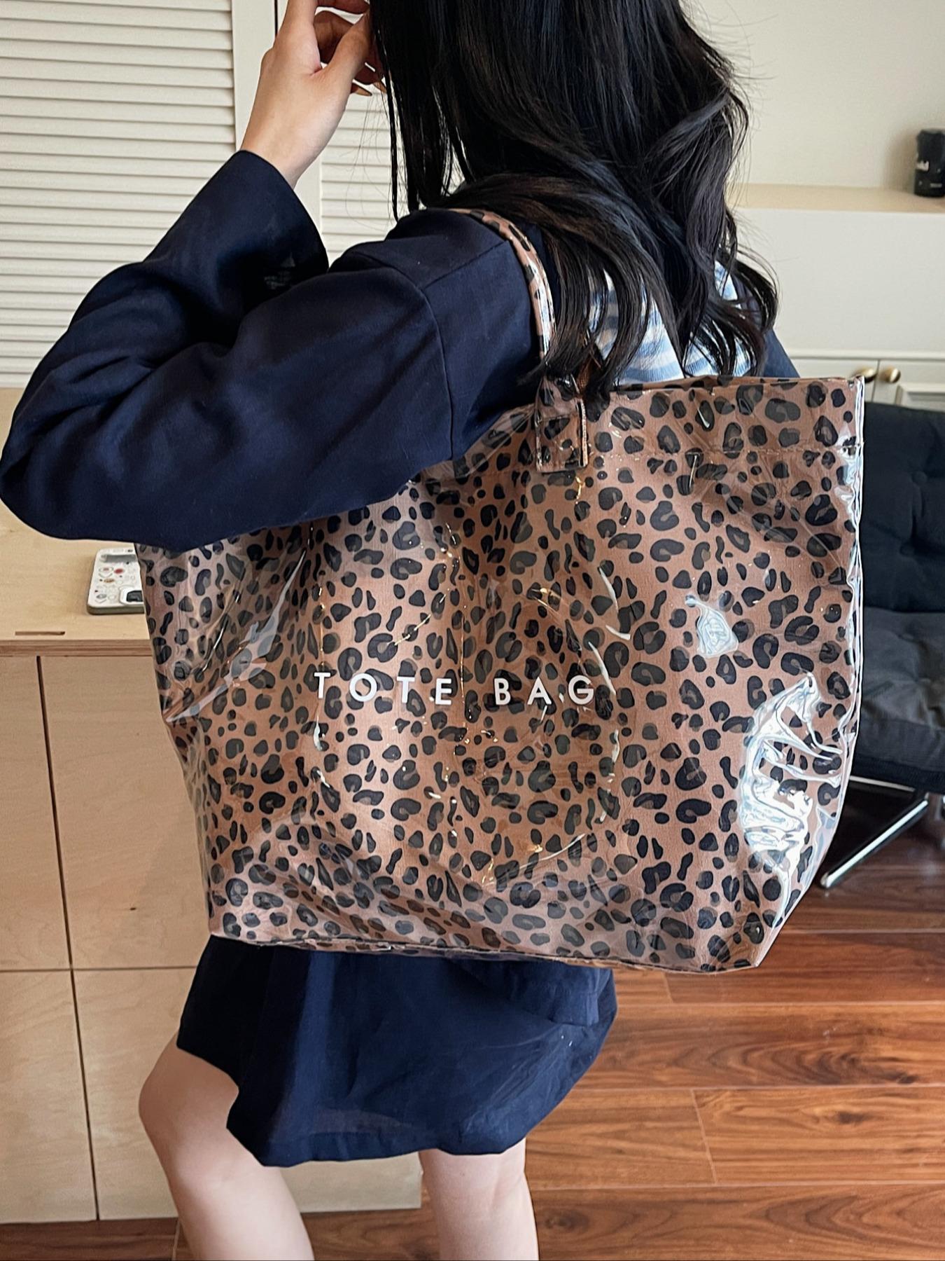 Large-Capacity Tote Bag for Women, Casual Versatile High-quality Daily Commuter Tote, Fashionable Shopping Bag, Leopard Print Tote Bag