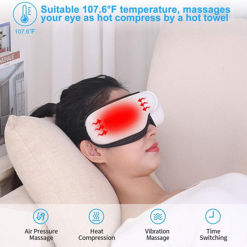Portable Eye Massager, 1 Box Eye Massage Machine with Heating Function & Bluetooth-compatible-compatible Music, Eye Care Device for Relaxation, Portable Spa, Massagemachine
