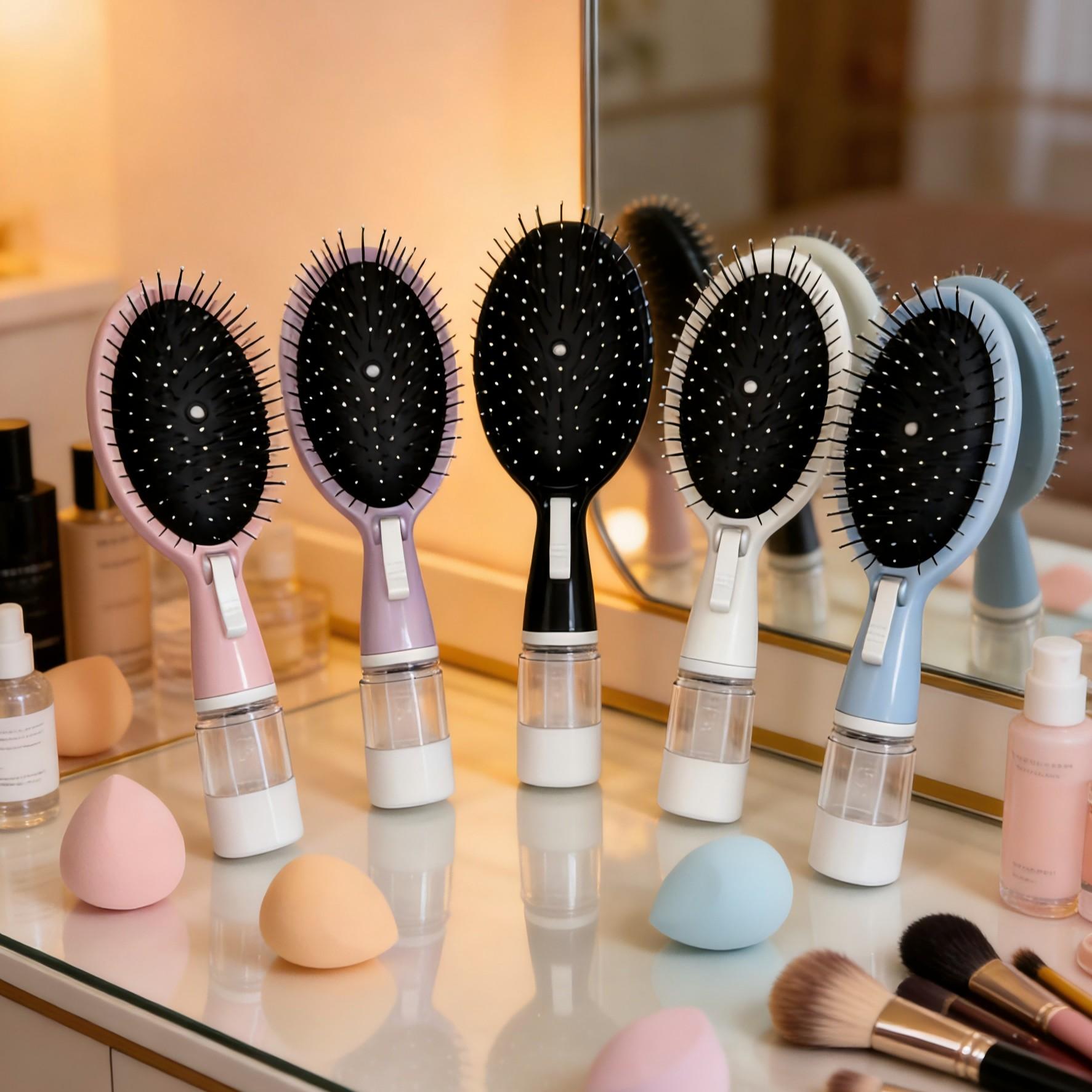Two-In-One Spray Cushion Comb with Mist Function, Anti-Static Detangling Brush, Dry Wet Use Scalp Massager, Professional Hair Styling Tool, Anti Static Hairbrush, Anti Tangle Brush