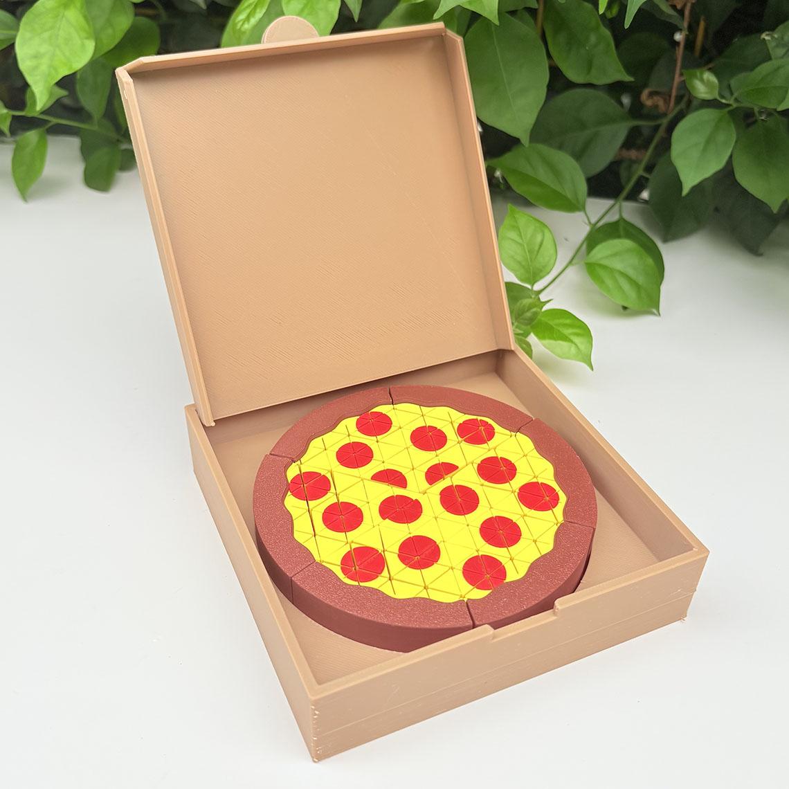Pizza Box for Mini Pixel Pizza Stress Toys,3D Printed Mini Pizza Puzzle Box