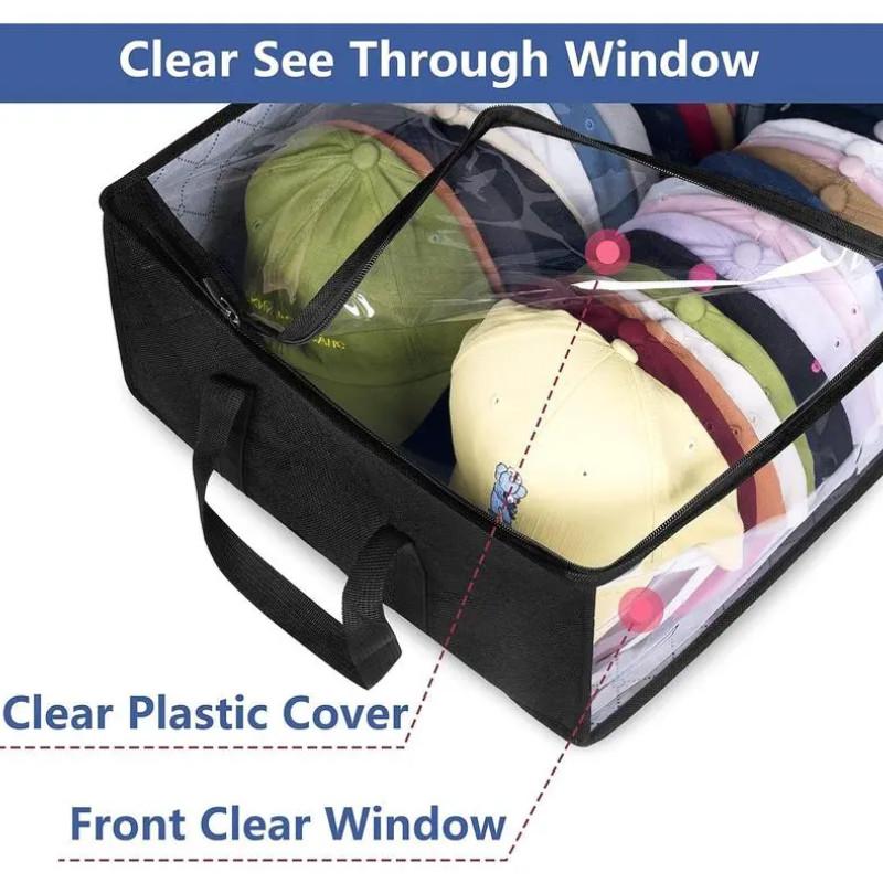 Wide Brim Hat Storage Rack, Baseball Cap Organizer, Large Capacity Hat Hanger, Closet Hat Holder, Holds Up to 40 Hats, Hat Storage Bag