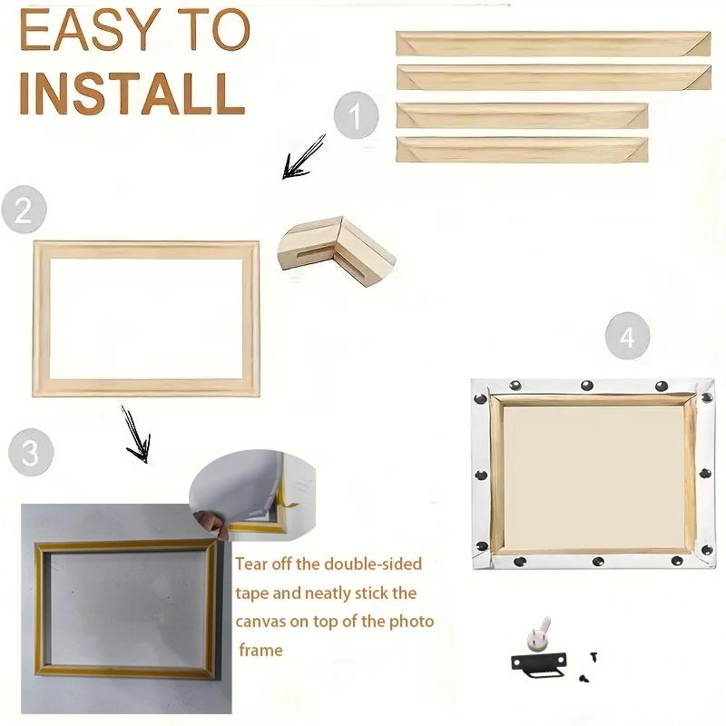 Solid Wood DIY Diamond Painting Frame Set with Hanging Hardware - Ideal for Canvas Art and Home Decoration, Diamond Painting Accessorie