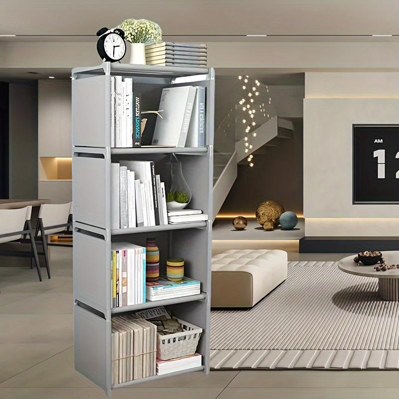 Four-Tier Ladder Bookshelf Wall-Mounted Display Rack, Durable Storage Solution with Compact Design for Books & Decor, Ideal for Home Libraries