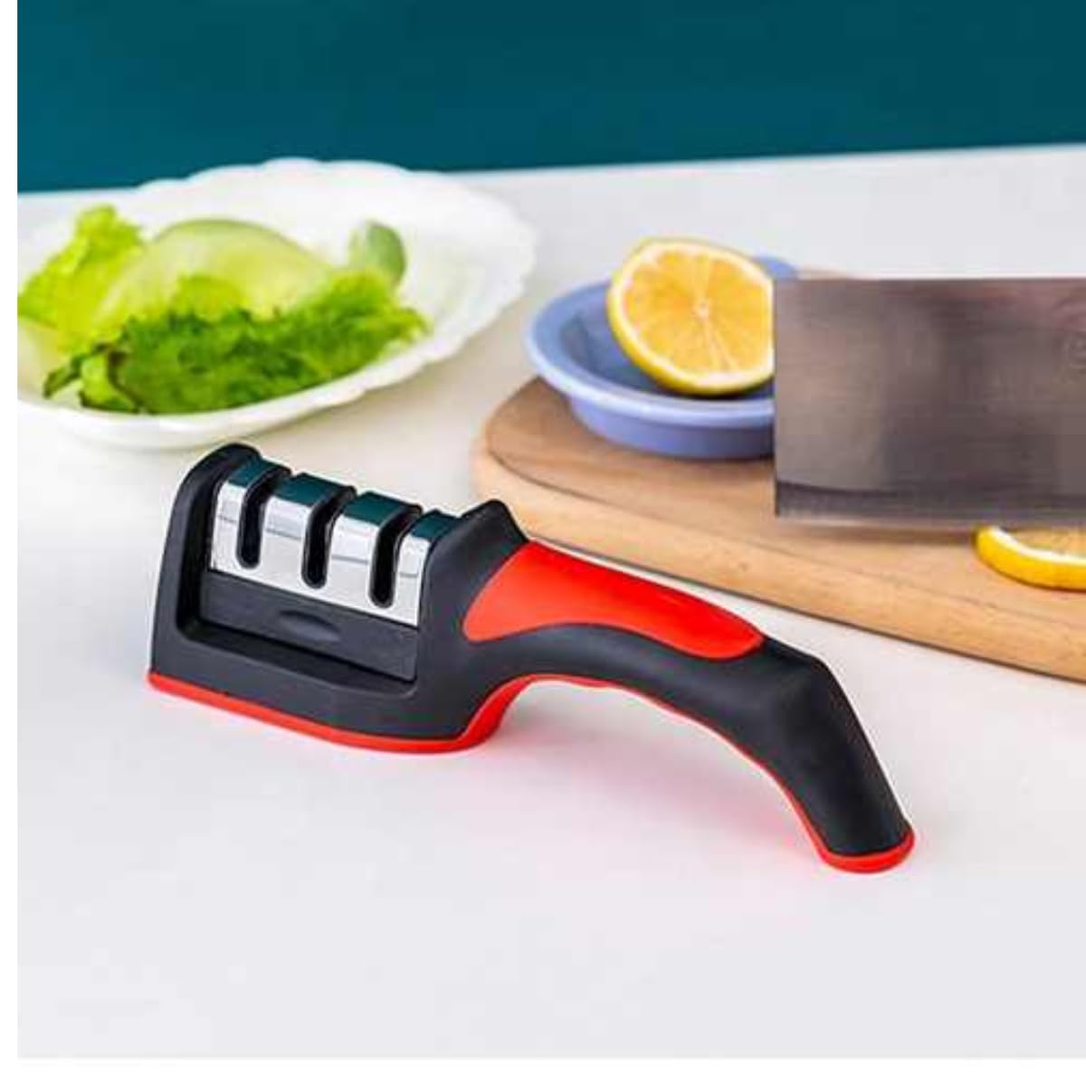 Professional 4-in-1 Kitchen Knife Sharpener for Women – Best Professional 4-Stage Tool Kit for Razor Sharp Knives | Highest-Rated, Top Ten Smart Sharpener Gadget for Safe, Easy, Precision Sharpening