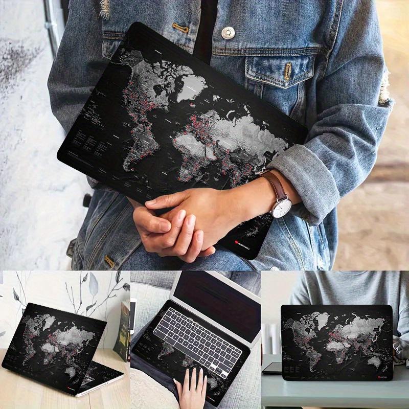 2 World Map Distribution Pattern PVC Laptop Case Sticker - Scratch Resistant, Easy to Stick, Durable Design for HP, Dell, Lenovo