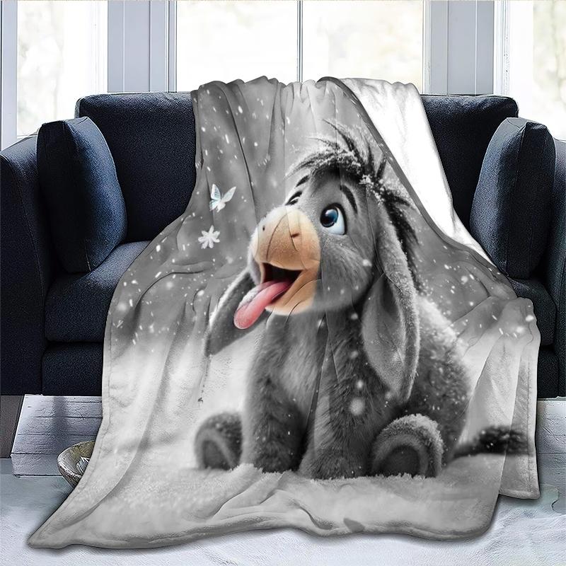 Adorable Donkey Ear Snow Rug, Perfect Home Use, Festival Gift Blanket, Cute Design, Suitable for All Seasons, 1 Piece