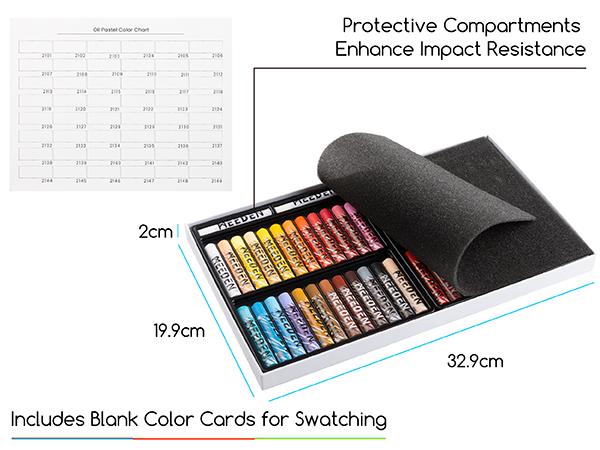 MEEDEN Soft Oil Pastels Set: 48 Colors with Extra 4 White Oil Pastels for Artists Beginners- Vibrant Oil Pastel Crayons for Art Painting, Blending, Layering