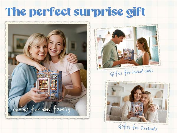 CUTEBEE DIY 3D Book Nook Kit Sweet Marie – Miniature Bakery Patisserie Dollhouse, Wooden Tiny House Bookshelf Decor, Handmade | Holiday, Christmas and Black Friday Gift