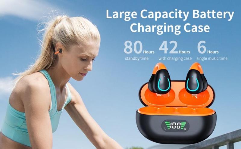 Q71 Open Ear Clip Wireless Earbuds Bluetooth 5.3, Sports Earphones Built-in Microphone with Earhooks & Ear Hook, Wireless Charging Case & Display, Waterproof Fitness Headphones for Exercise Sturdy Noise Free Chargeable Q71 Open Ear Clip Wireless Earbuds Bluetooth 5.3, Sports Earphones Built-in Microphone with Earhooks & Ear Hook, Wireless Charging Case & Display, Waterproof Fitness Headphones for Exercise Sturdy Noise Free Chargeable