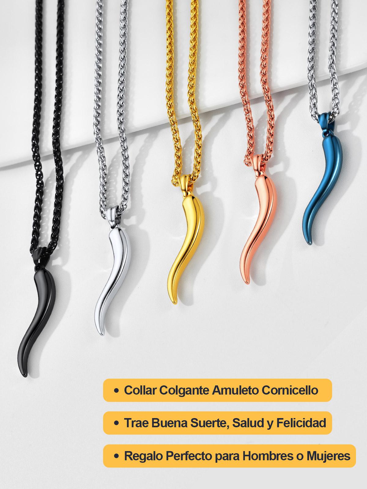 FaithHeart Italian Horn Necklace Cornicello Pendant for Men Women