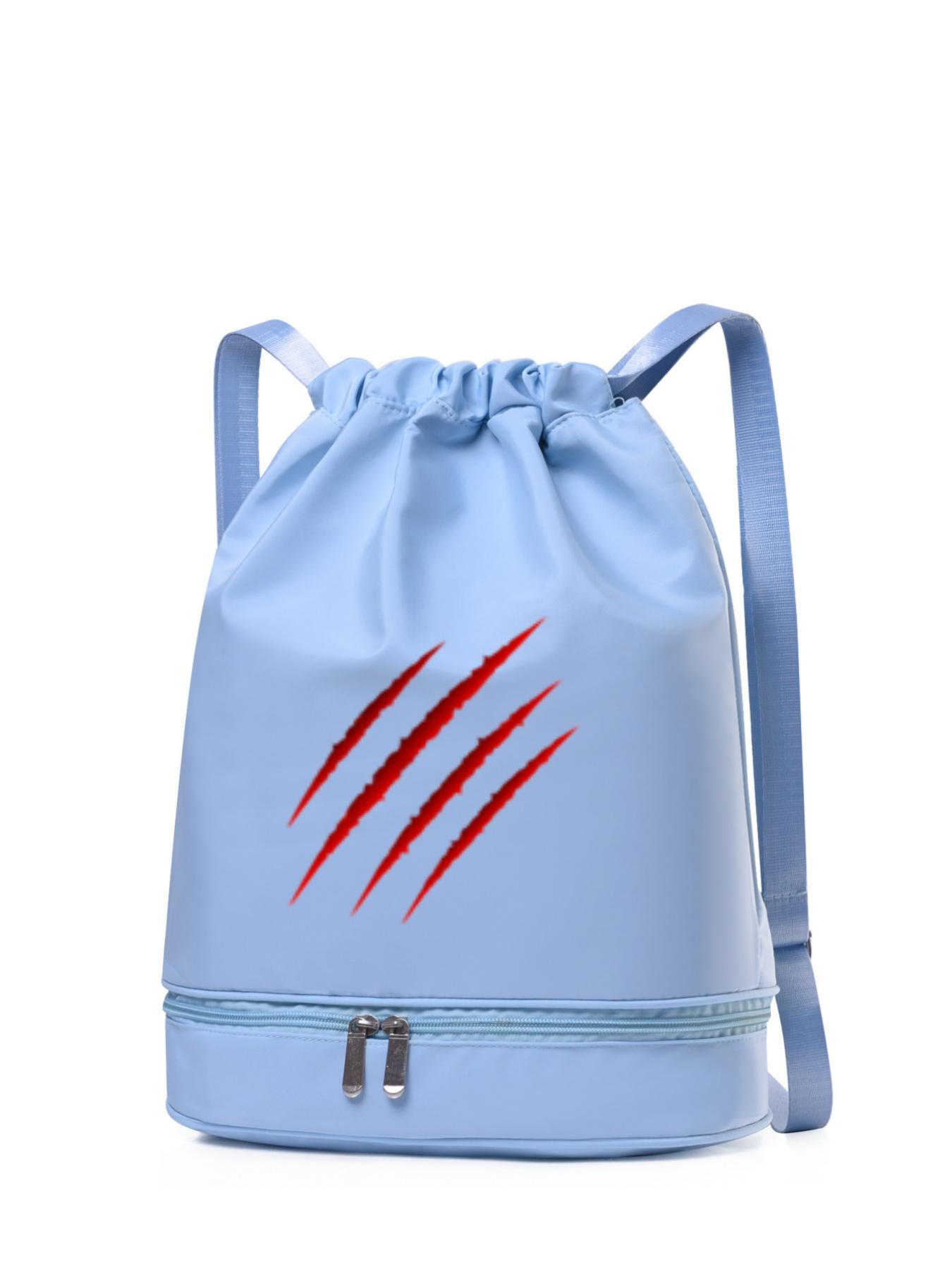 Unique Scratch Print Backpack, Fashionable Minimalist Crossbody Bag, Adjustable Straps, Separate Compartment, All-Season Use, Lightweight Travel School Gift