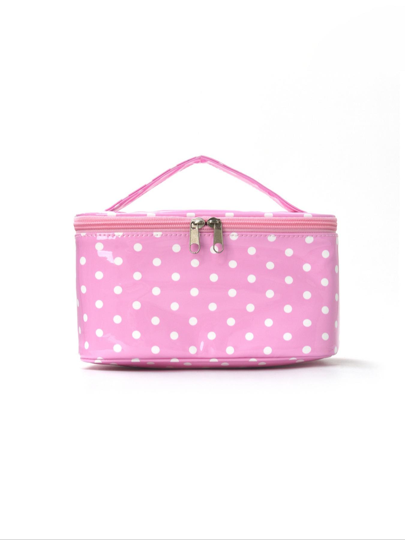 Polka Dot Makeup Bag, High Aesthetic Large Capacity Multi-Functional Storage Bag, Outdoor Travel Portable Handheld Organizer, Cosmetic Travel Bag