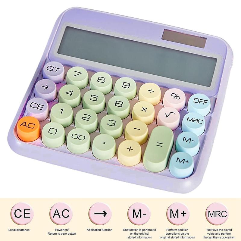 【FaddishDeal】Calculator with display, 12-bit large button, easy to use automatic off desktopcalculator at home, office and school, dopamine calculator Springtok