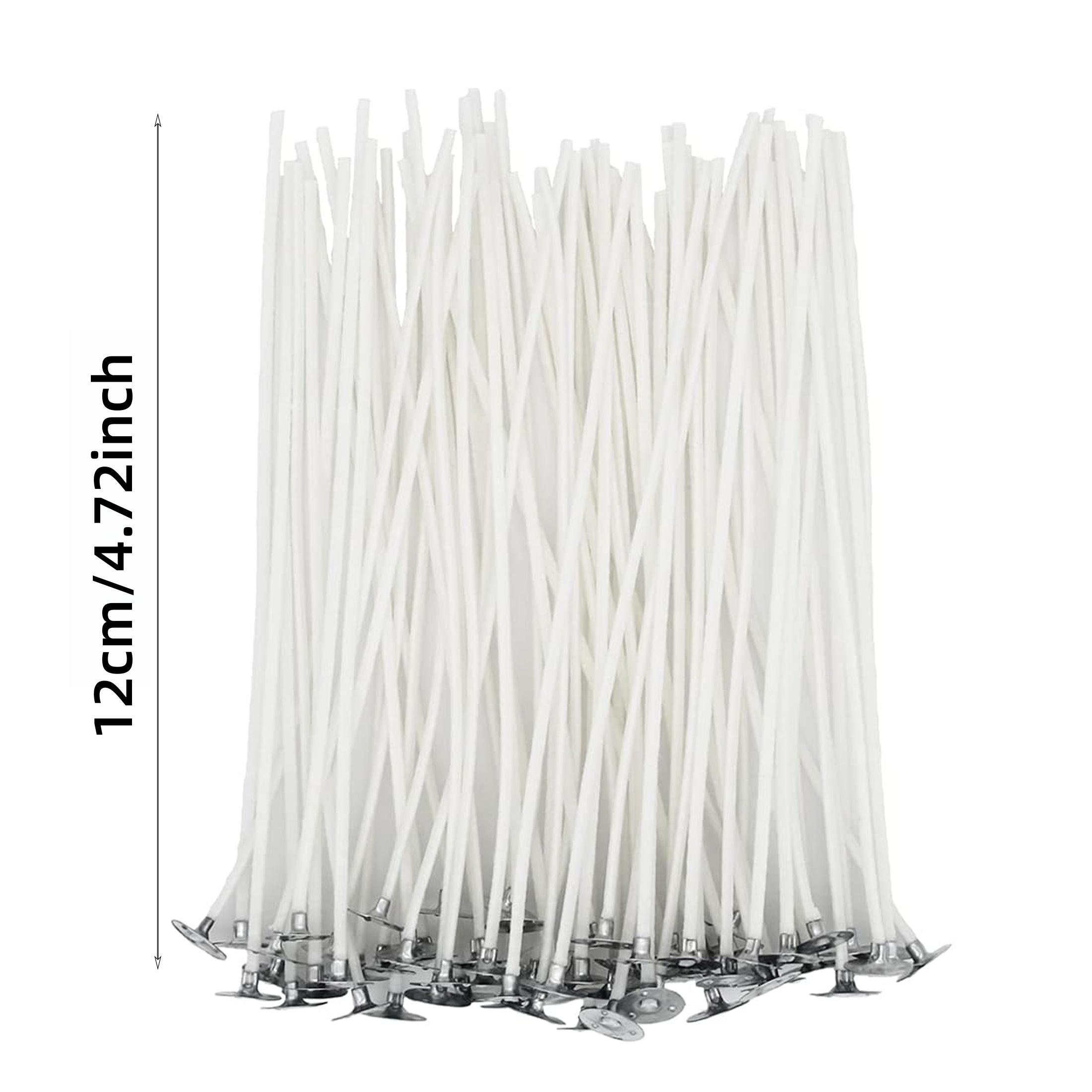 100 Pre-Paraffined Candle Wicks for DIY Candle Making, 10cm-12cm Long, Ideal for Christmas and Holiday Party Decorations