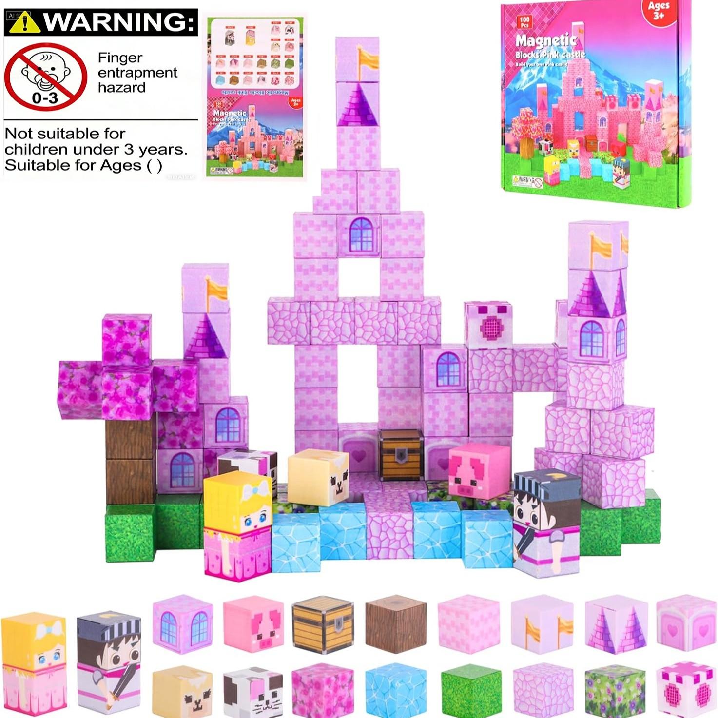 Magnetic Block Puzzle Set, Buildable Magnetic Toy for Kids, Mini Magnetic Building Blocks, Educational Playset