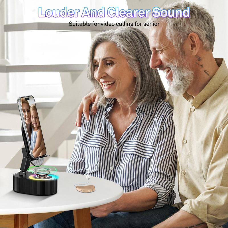 AKLLCCR 5in1 Wireless Speaker Cell Phone Stand with Bluetooth/Induction Audio & Atmosphere Light/Power Bank, 5.3 HD Surround Subwoofer Sound,300° Rotable Foldable Lift-Non-Slip Base, Fits Smart Phones AKLLCCR 5in1 Wireless Speaker Cell Phone Stand with Bluetooth/Induction Audio & Atmosphere Light/Power Bank, 5.3 HD Surround Subwoofer Sound,300° Rotable Foldable Lift-Non-Slip Base, Fits Smart Phones