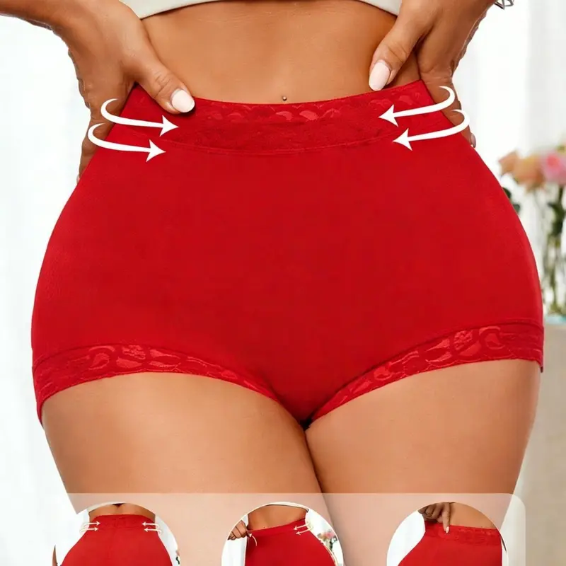 1 Count Women's Slim Fit High Waist & Butt Lifting Shapewear Panty, Fajas, Lace Anti-Slip Shaping Underwear, High Waisted Tummy Control Underwear, Seamless Tummy Control Panties, Comfortable Briefs, Suitable For Daily Wear Or Party