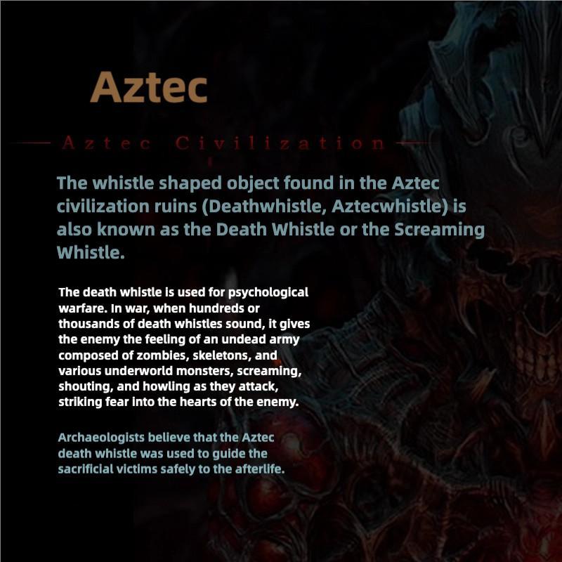 Aztec Death Whistle, 125+ dB Loud Realistic Human Scream Sound, Includes Rope and Bag, Portable Outdoor Emergency Survival Tool and Party Supply, Outdoor Survival Supplies