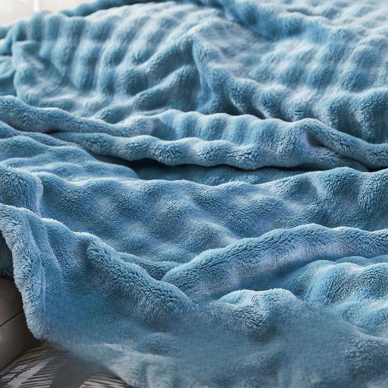 Ultra Soft Flannel Blanket Queen Size, Luxurious Plush Blanket for Sofa Bed Chair, Warm Breathable, Anti-Static Ultra Fine Fleece Bedding