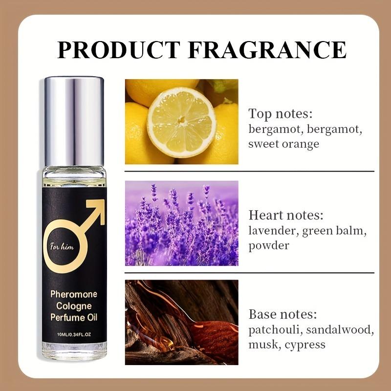 Men's Pheromone Rollerball Perfume, Long-Lasting Cedar and Woody Scent, Elegant, Ideal for Dates, Parties, Holidays, Gift