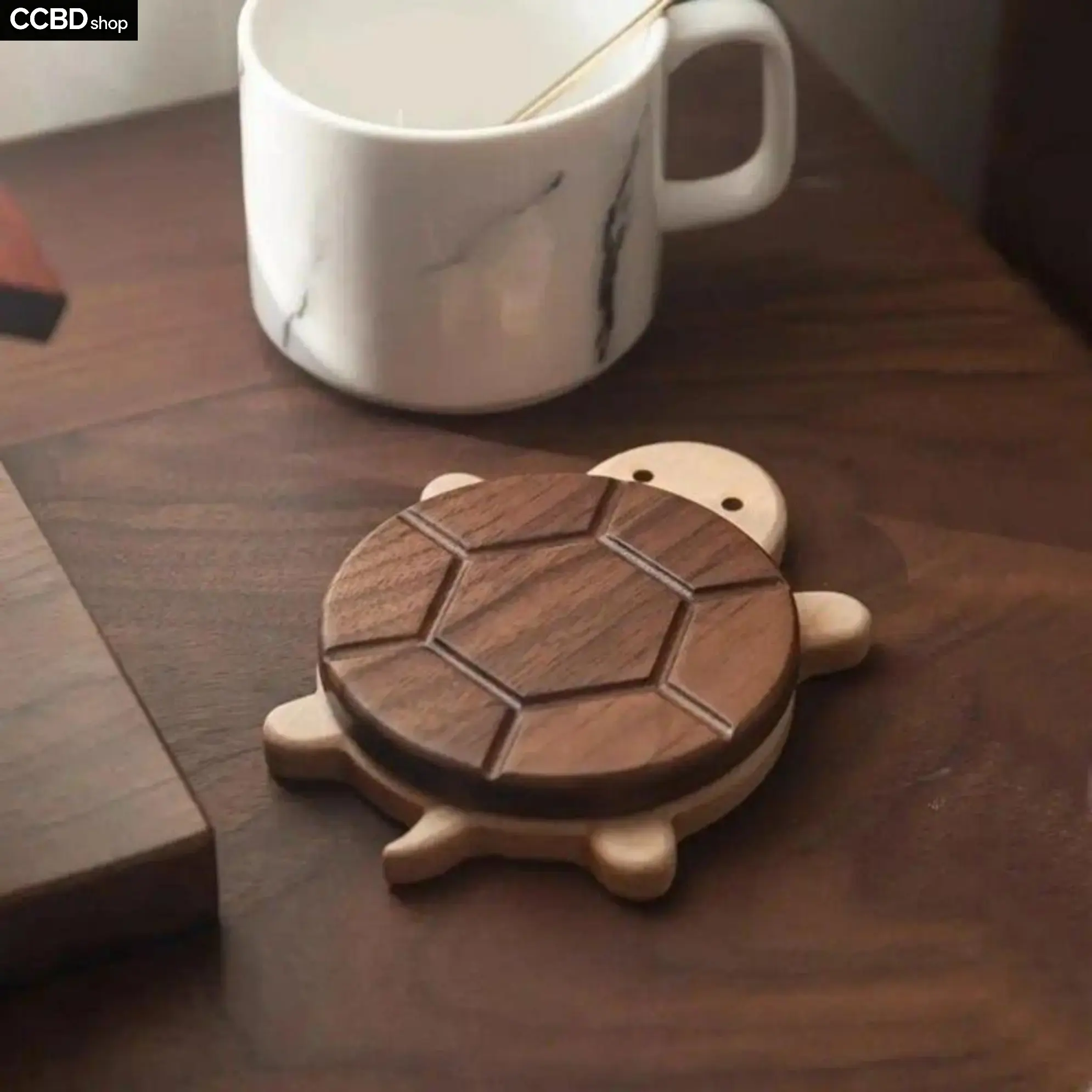 Quirky Turtle Shape Rustic Wood Drink Coasters - Magnetic Heat-Resistant Trivet, Kitchen Tableware Surface Protector, Indoor Recreation Decor, Coasters For Drinks