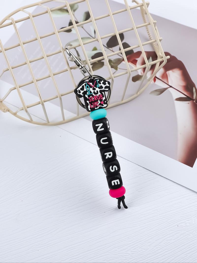 Cute Beaded Design Keychain, Novelty Keychain for Women & Men, Fashion Accessories for Daily Bag, Key Decor, Thoughtful Gifts for Healthcare Workers, Handmade Keychain