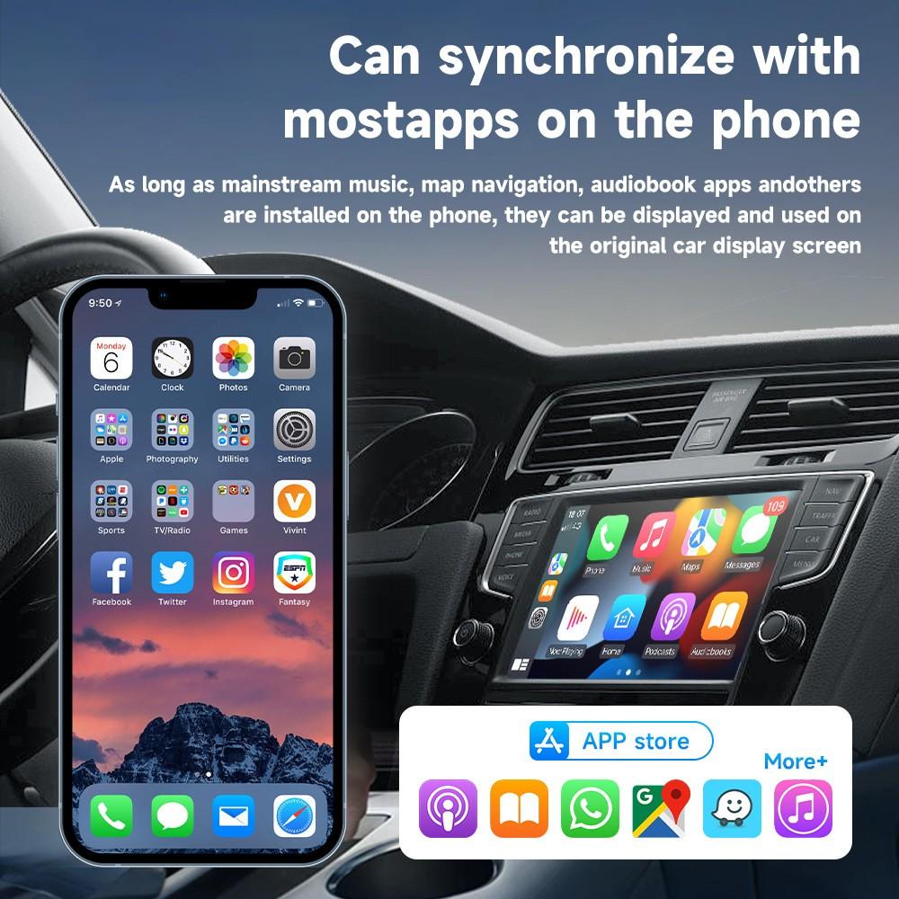 Upgrade Wired to Wireless Carplay, Plug-And-Use Design, Easy Installation, Compatible with Original Controller, Includes Data Cable, Wireless Carplay Adapter