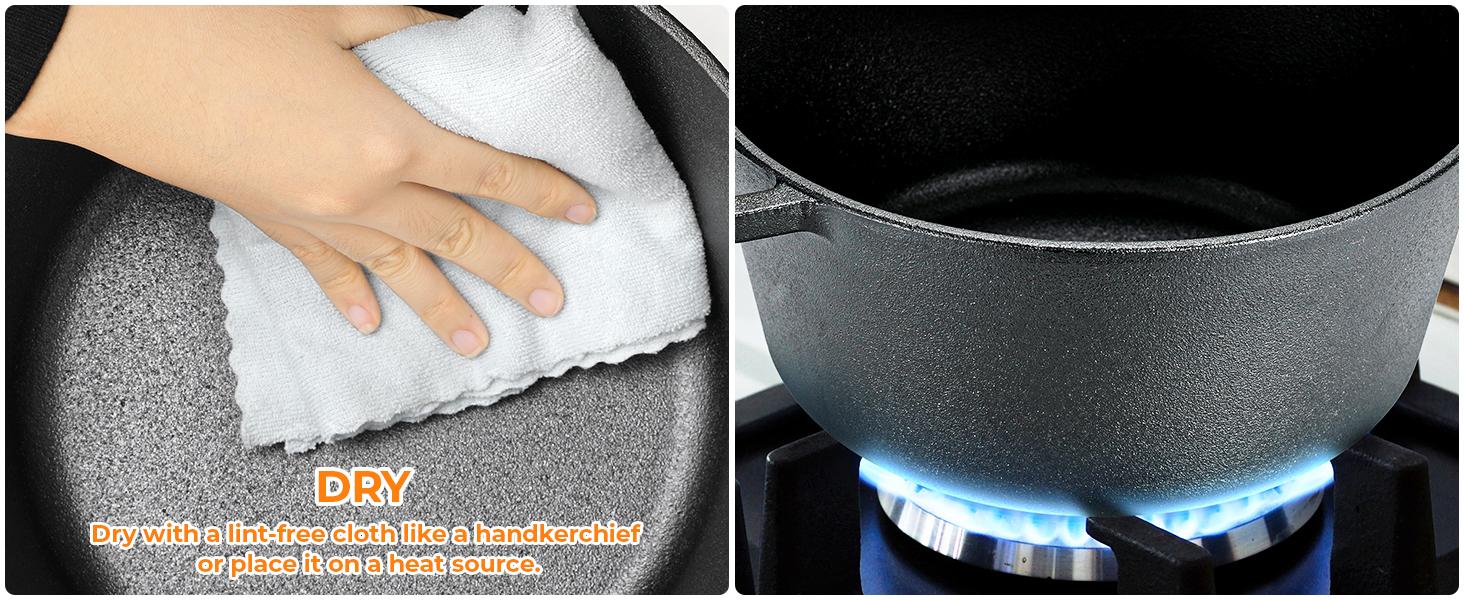 5.1-Quart Cast Iron Dutch Oven with Lid + 1.9-Quart Lid,Lid Doubles as Cast Iron Skillet with Silicone Handle Holders and Iron Stand,Versatile for Oven, Stove, BBQ, Grill, and Campfire Use, Ideal for Christmas