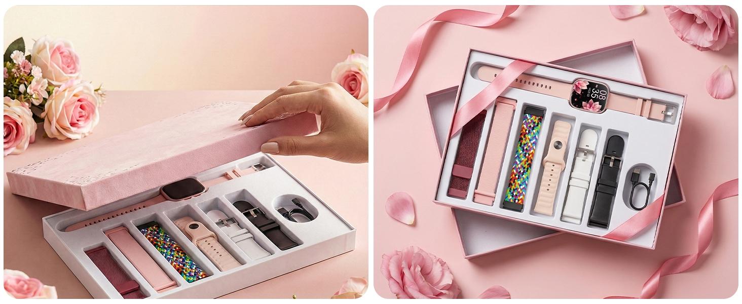 2026 Women's Smartwatch, Waterproof Smart Watch, Gift Set 1.83-inch Touchscreen Display Answer/Make Calls 100+ Sports Modes Message Alerts DIY Customizable Watch Faces Wearable Device Compatible with iPhone/Android Systems Gift for Girlfriend