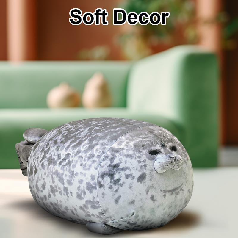 Chubby Seal Plush Toy Stuffed Cotton Comfortable Animal Throw Pillow Cozy Chic Fabric Winter Versatile Sweet Snuggle Gift