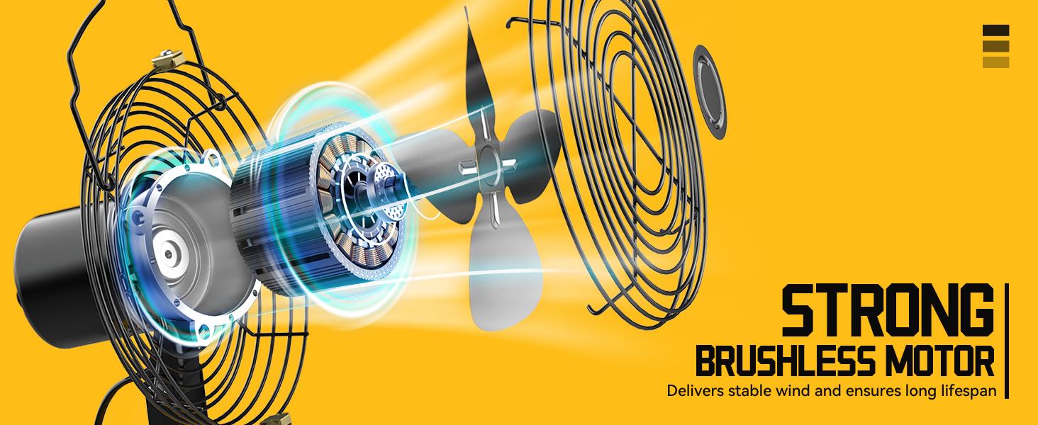 Jobsite Fan Compatible with Dewalt 20V Li-ion Battery, Battery NOT Included, for Industrial, Outdoor, Camping , Construction Site Cooling