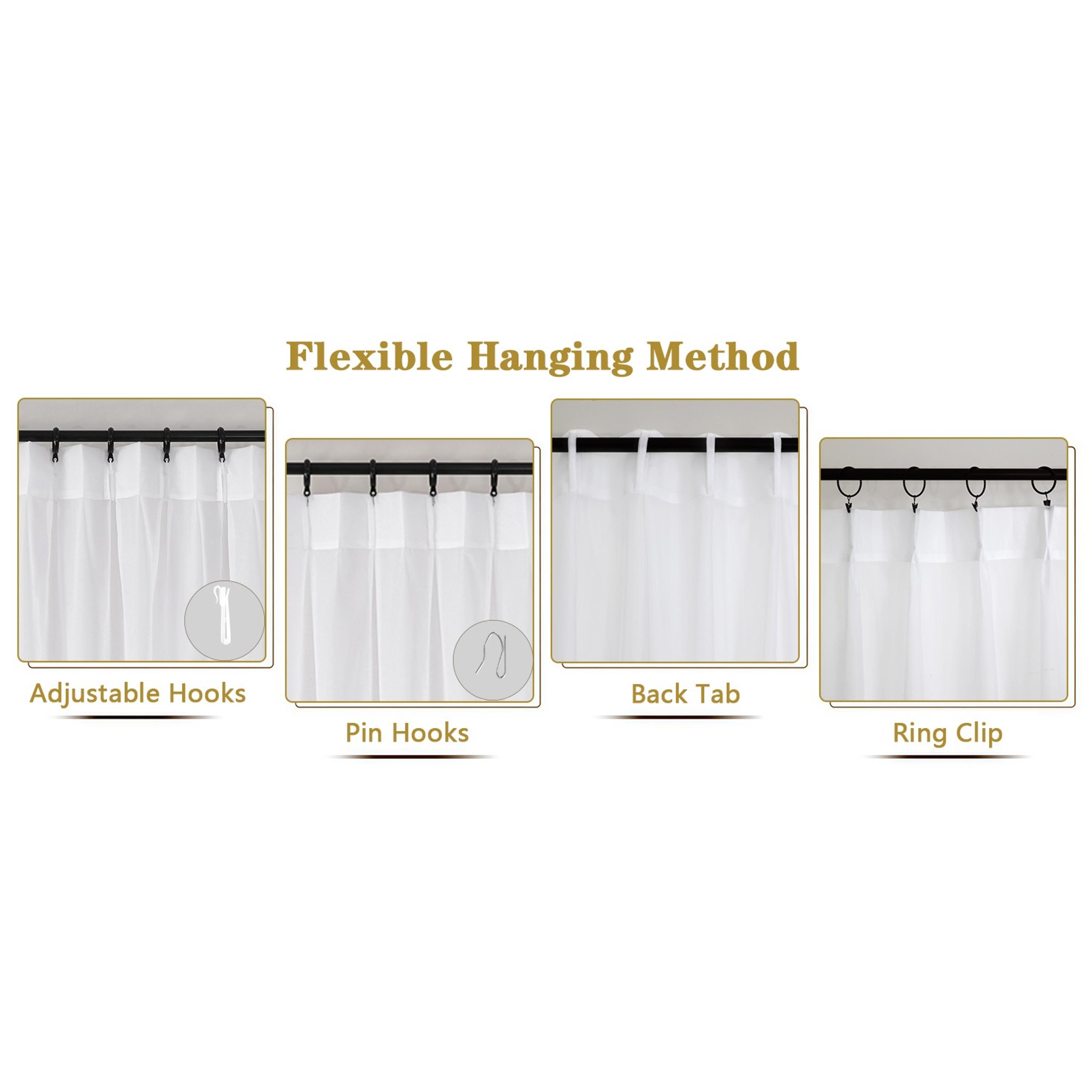 White Pinch Pleated Sheer Curtains 96 Inches Long, Light Filtering Window Treatments for Bedroom & Living Room, Modern Solid Drapes, 40x96 Inch PanelGift