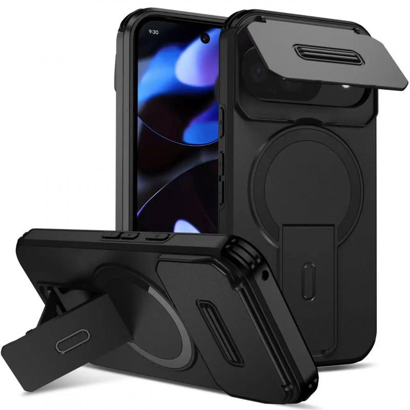 Lens Protect Magnetic Kickstand Phone Case For Google Pixel 10 10Pro 9 Pro 9Pro XL 9A 8a Wireless Charging Shockproof Back Cover