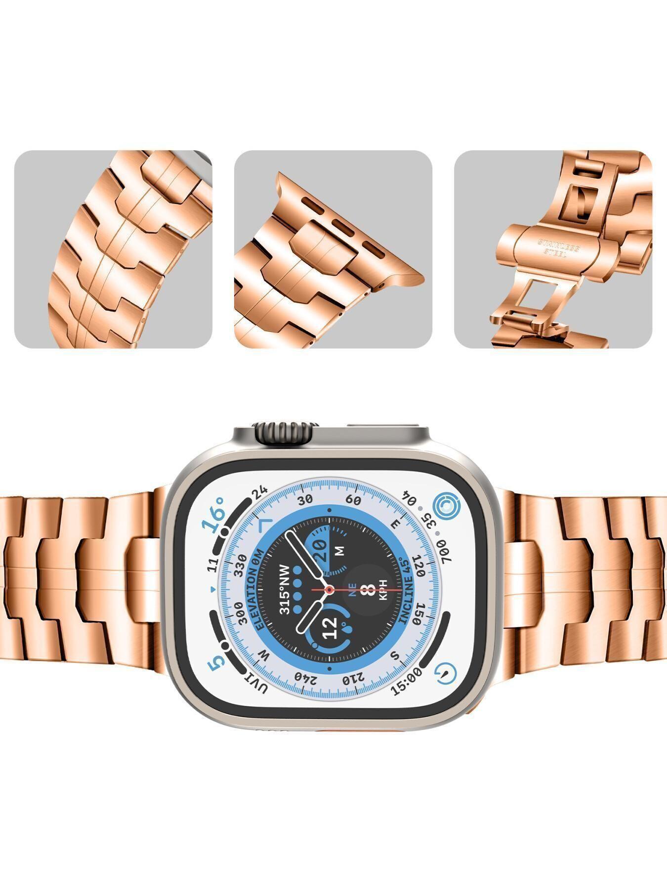 Iron Man Stainless Steel Butterfly Buckle Watch Strap for Apple Watch Series 1-11 and Ultra 2