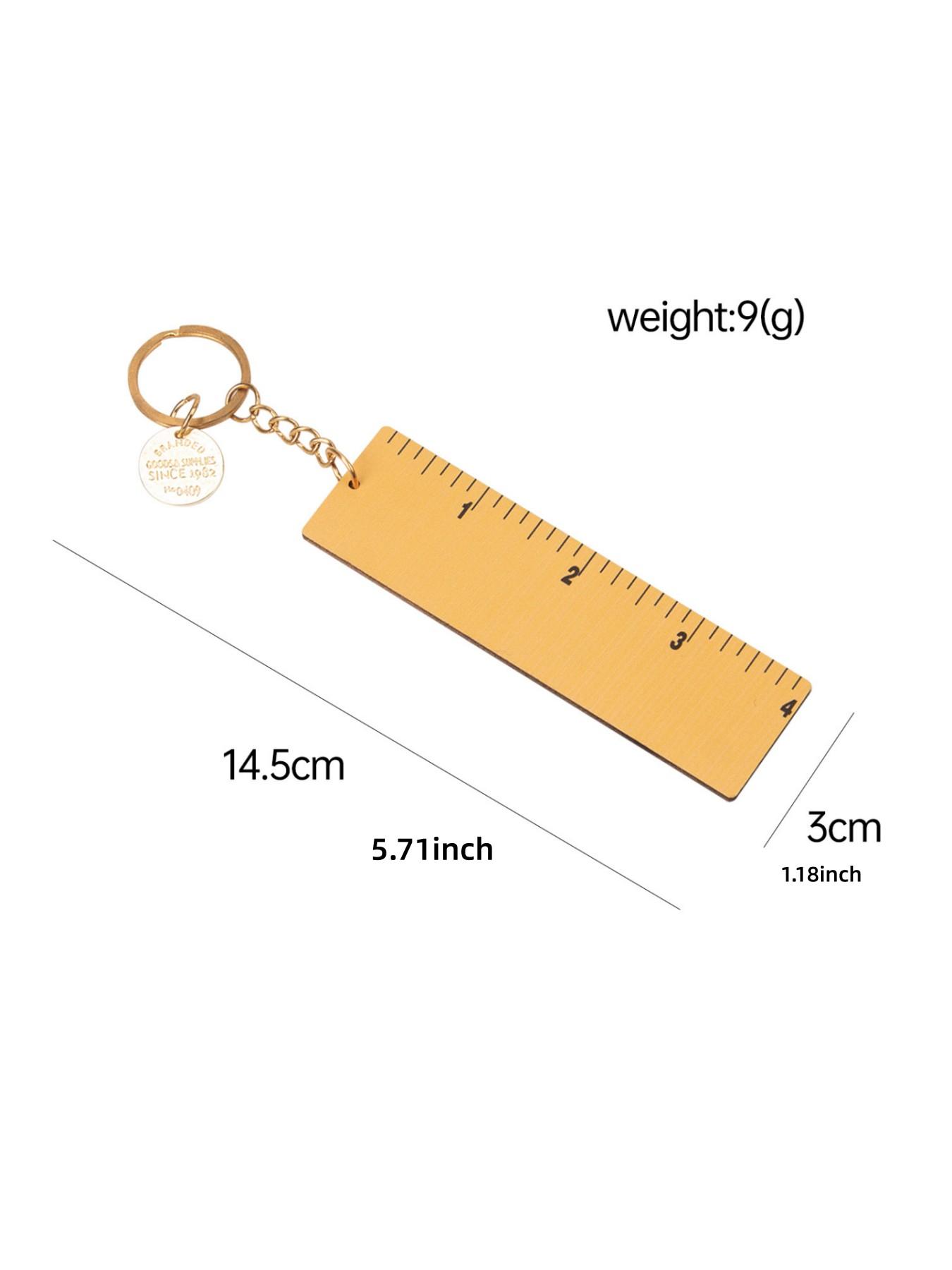 Wooden Ruler Keychain, Student Stationery Gift, Teacher's Day Present, Cartoon Measurement Tool, Wooden Size Indicator