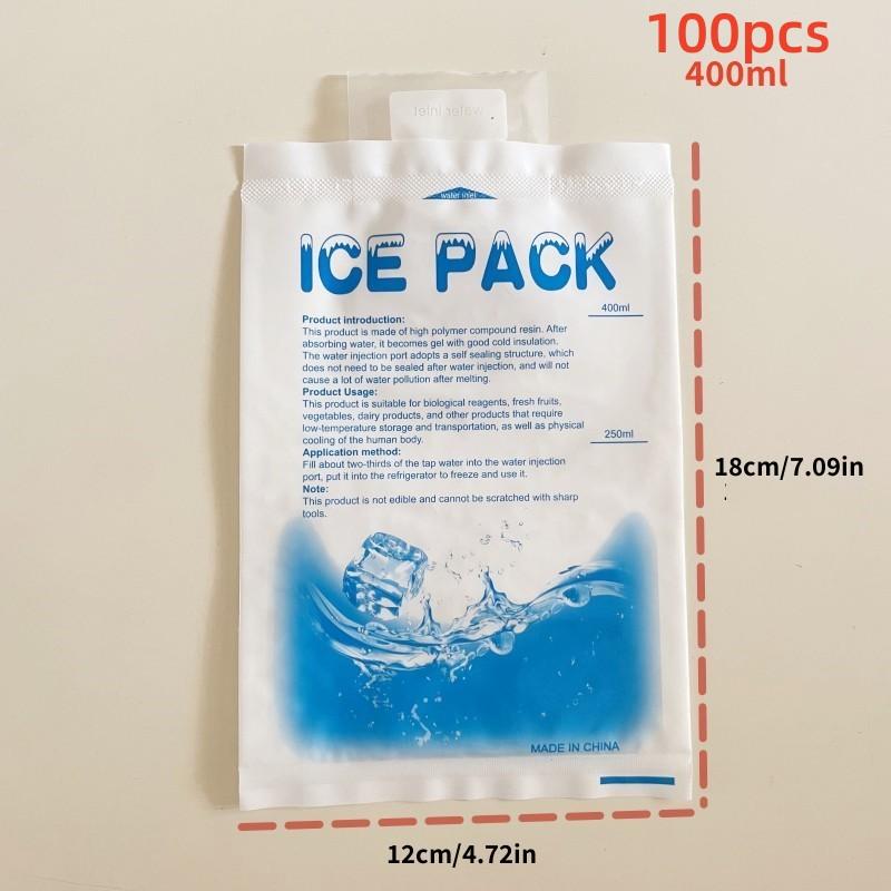 Reusable Ice Bags Set of 100, Leakproof Water Gel Packets, Keep Food Fresh Outdoor, Cooling Drinks, Pe Material