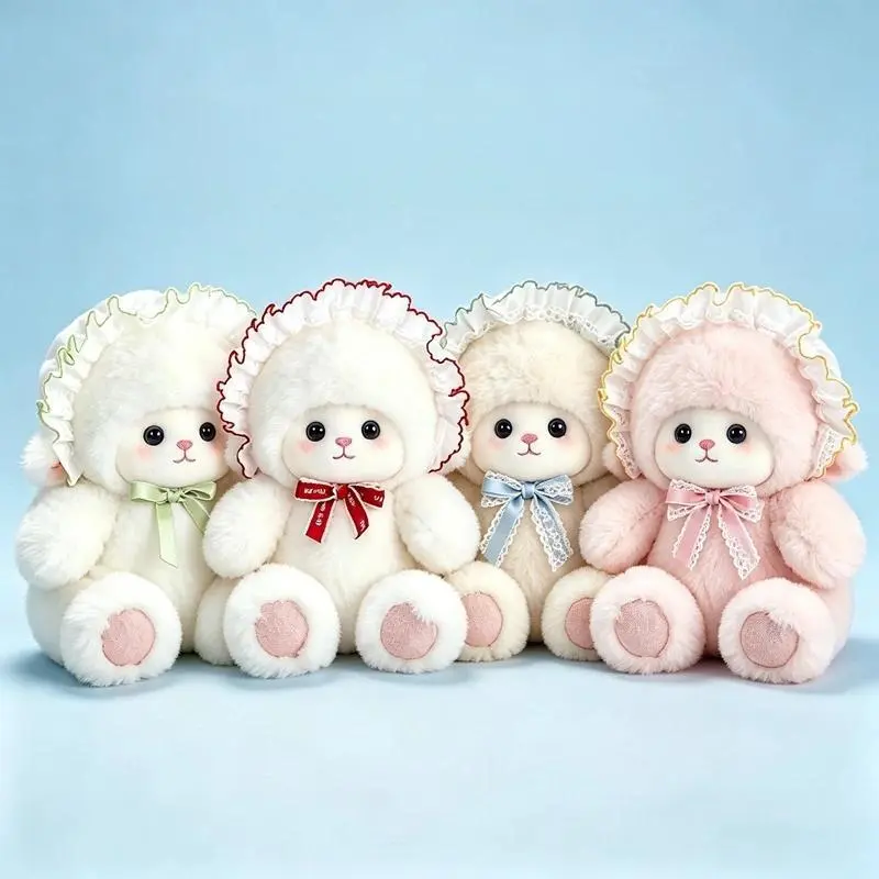 Cute Little Lamb Plush Pillow Toy Adorable Stuffed Sheep Doll Soft Valentine's Day Gift for Girlfriends Home Decor
