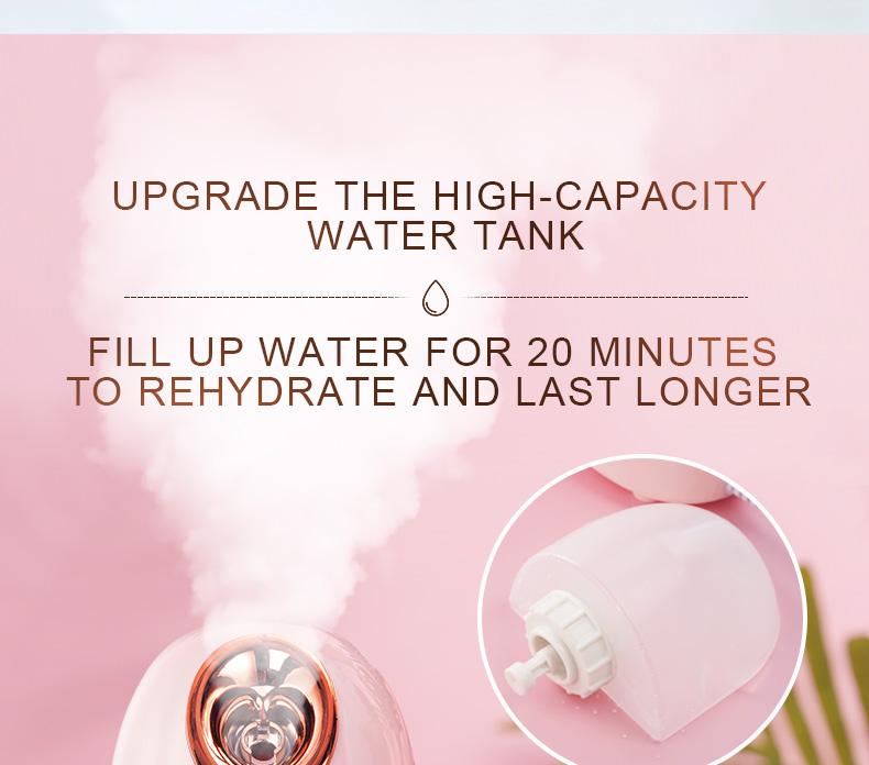 New Facial Steamer,  Home Sauna Spa Sprayer Moisturizing Cleansing Pores, Nano Ionic Hot Mist Facial Humidifier Atomizer,(Pink-Gold)