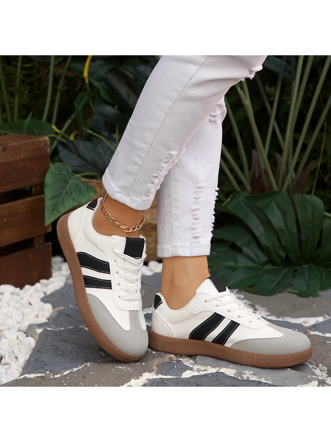 Versatile Retro Trainers, 2 Colors, Suede Patchwork, All-Season Casual Shoes