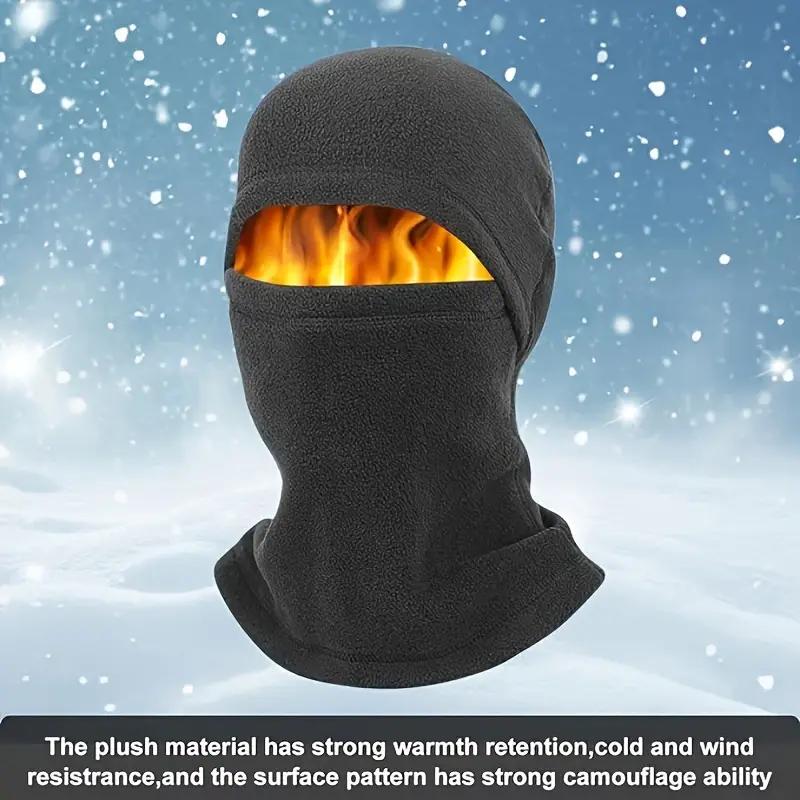 Fitted Windproof Beanie with Scarf Breathable Two Pieces Warm Face Mask, Polar Fleece Balaclava Hood for Cycling and Skiing - Stay Warm, Protected, and Comfortable for Outdoor Adventures and Party Events