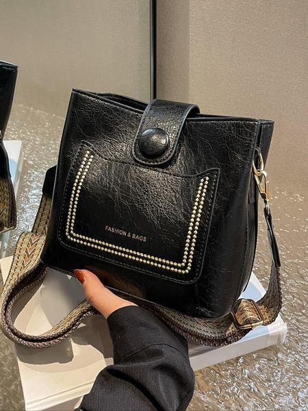 Classic style retro women's small bag, bucket bag, crossbody bag, shoulder bag, exquisite, simple, unique, atmospheric, versatile solid color small bag, fashionable bags, suitable for going out, shopping, commuting
