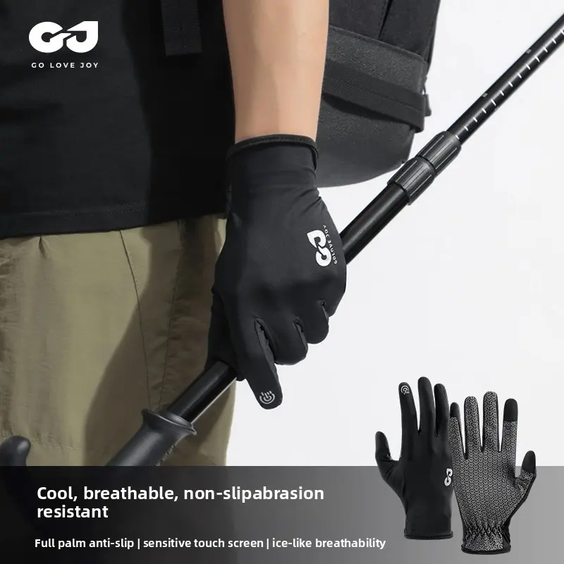 Outdoor mountaineering and hiking gloves touch screen summer outdoor sports ice silk sunscreen anti-slip wear-resistant cycling gloves