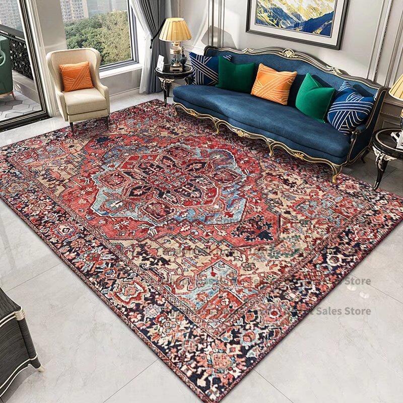 Vintage Persian Medallion Flannel Area Rug - Traditional Oriental Boho Print Soft Mat for Living Room, Non-Slip Ethnic Home Decor #VintagePersianRug #OrientalMedallionMat #BohoEthnicDecor #TraditionalCarpet #NonSlipFlannelRug